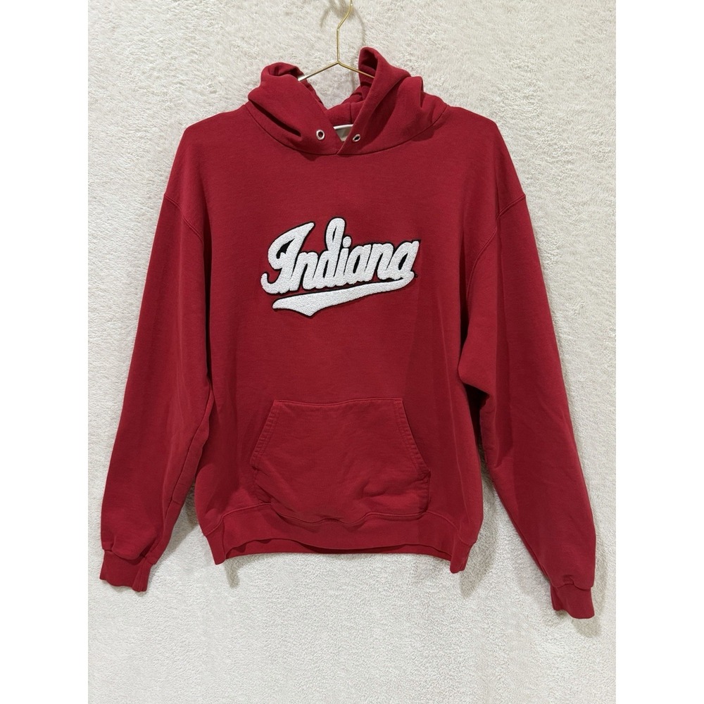 Indiana Hoosiers IU Sweatshirt Hoodie Mens Large Red NCAA Basketball Champion